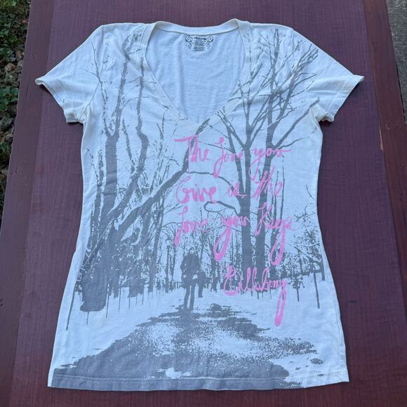 Billabong Women's Graphic Tee - Gray/Pink - Size Large - Picture 1 of 5